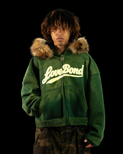 EMERALD GREEN ZIP HOODIE