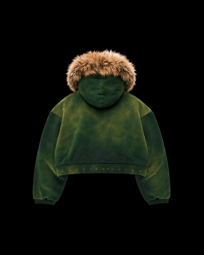 EMERALD GREEN ZIP HOODIE