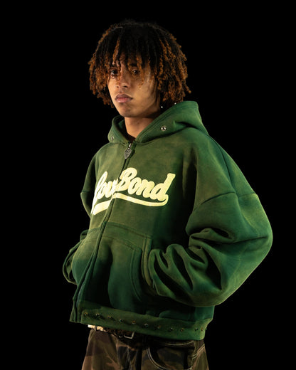 EMERALD GREEN ZIP HOODIE