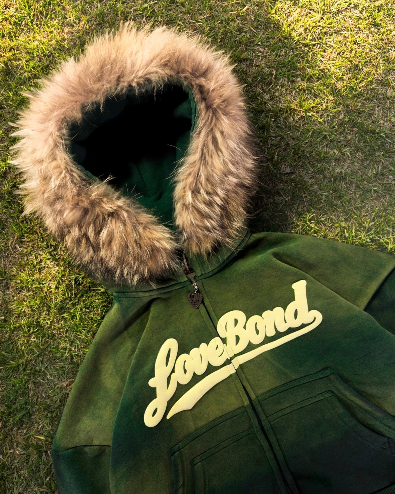 EMERALD GREEN ZIP HOODIE
