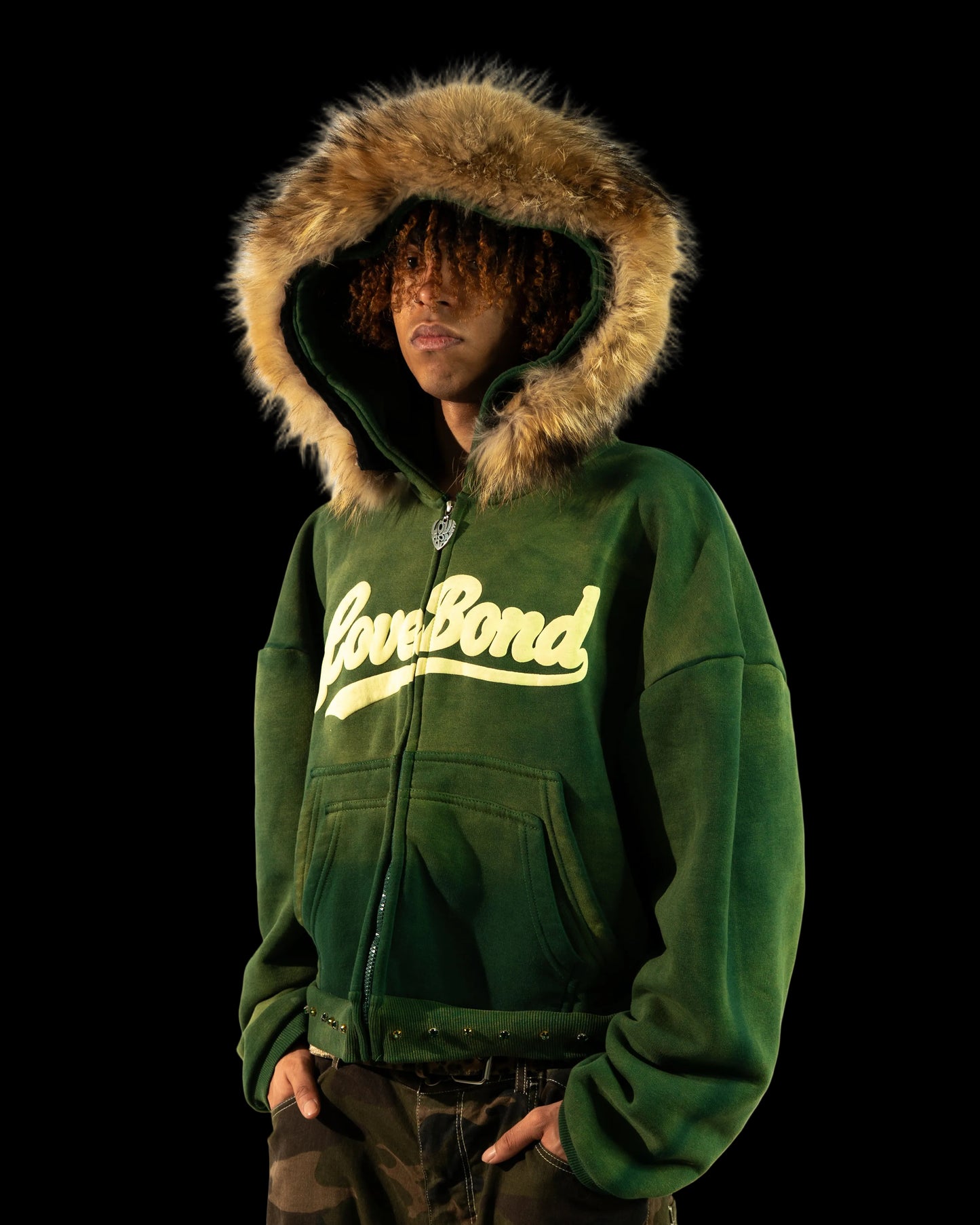 EMERALD GREEN ZIP HOODIE