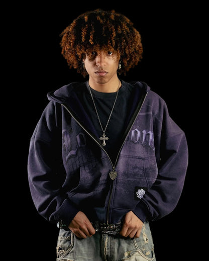 PURPLE RAIN ZIP HOODIE