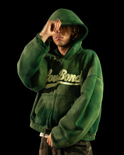 EMERALD GREEN ZIP HOODIE