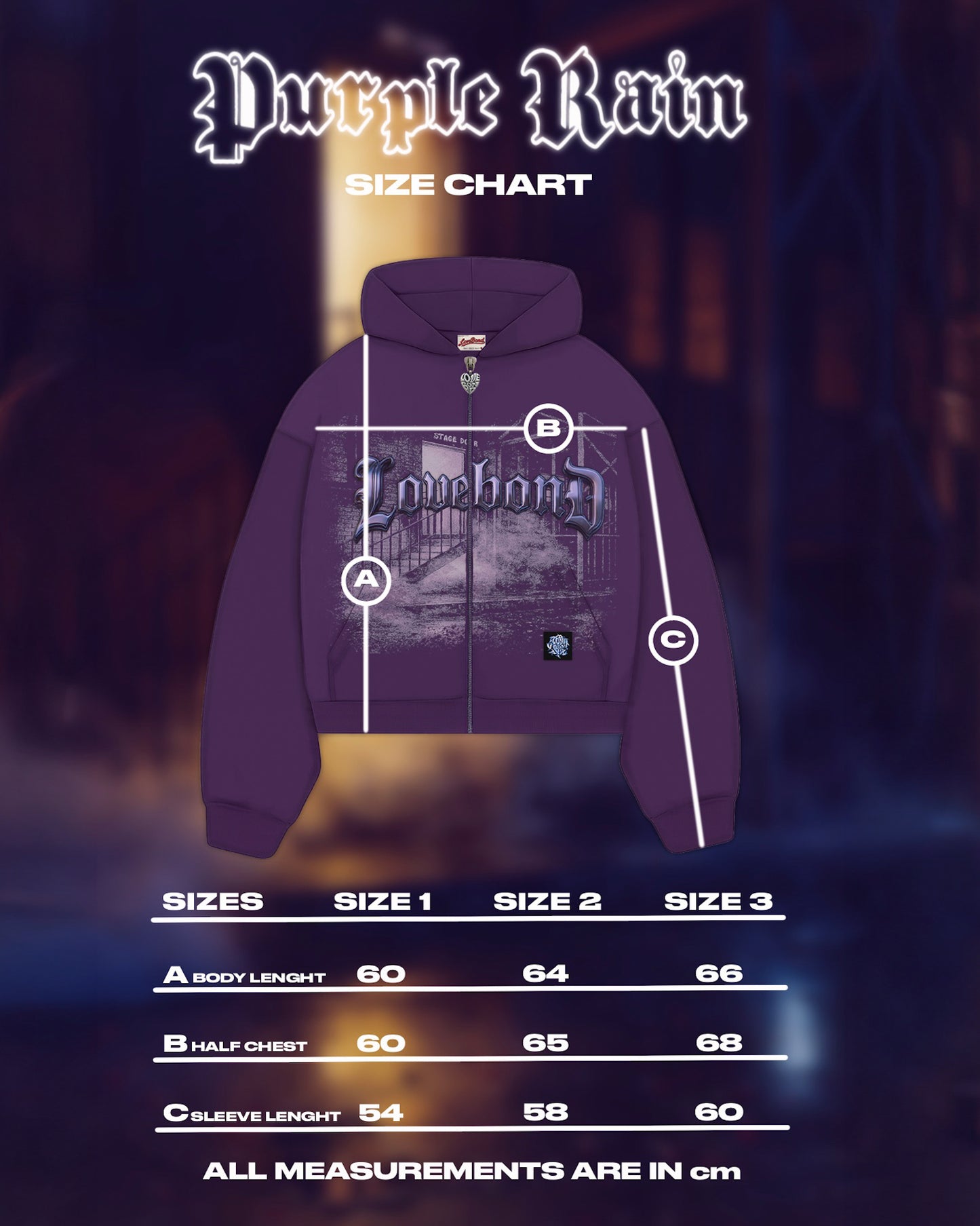 PURPLE RAIN ZIP HOODIE