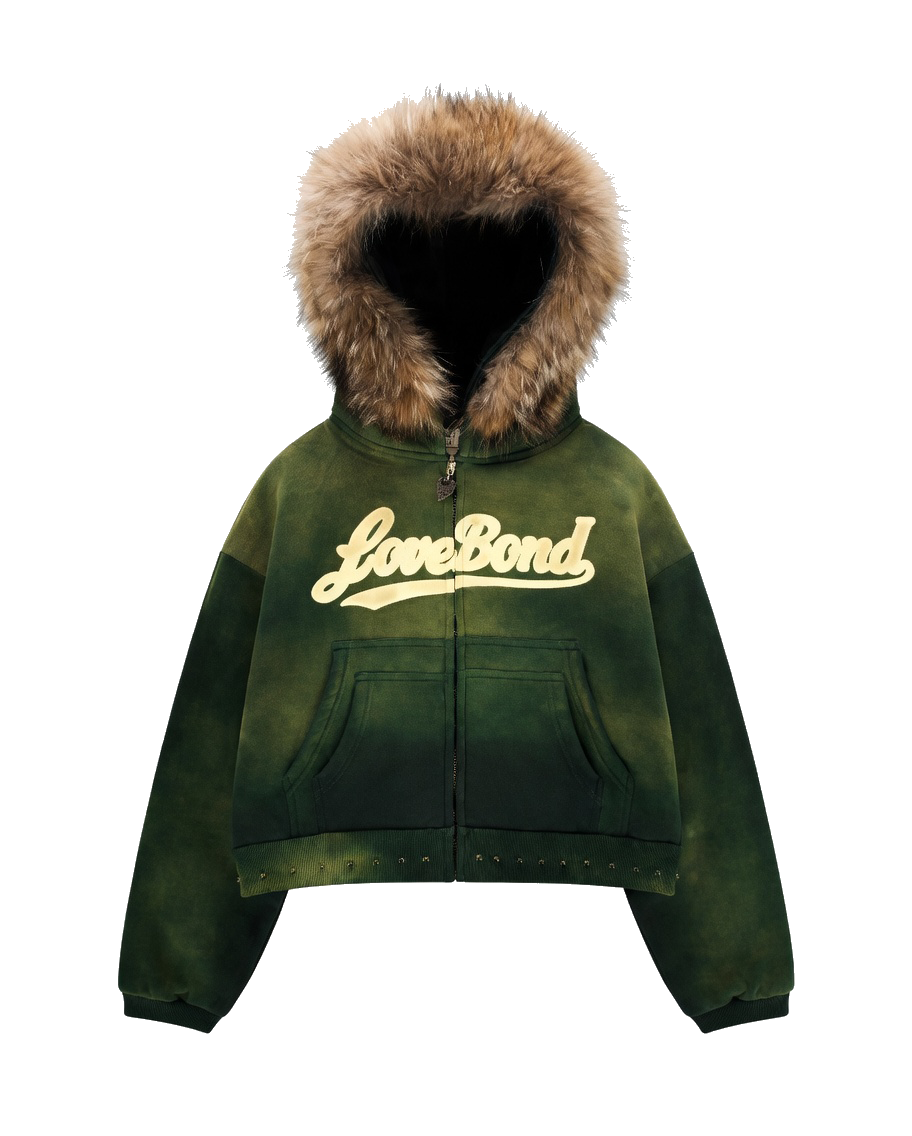 EMERALD GREEN ZIP HOODIE